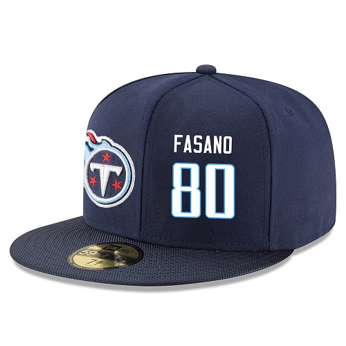 NFL Tennessee Titans #80 Anthony Fasano Stitched Snapback Adjustable Player Hat - Navy/White